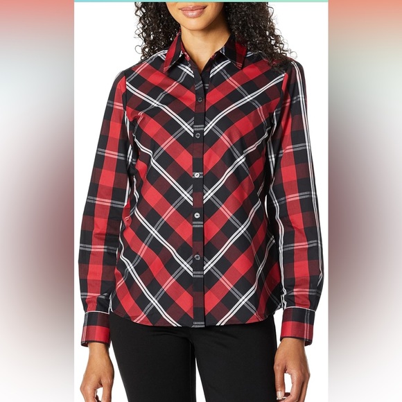 Foxcroft Tartan Blouse - Picture 1 of 8